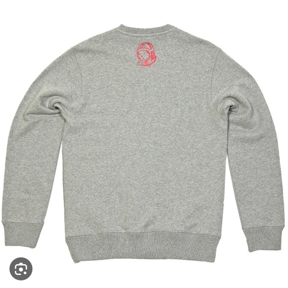 Billionaire Boys Club Arch Logo Crewneck Sweatshirt Heather Grey & Raspberry - Picture 2 of 7